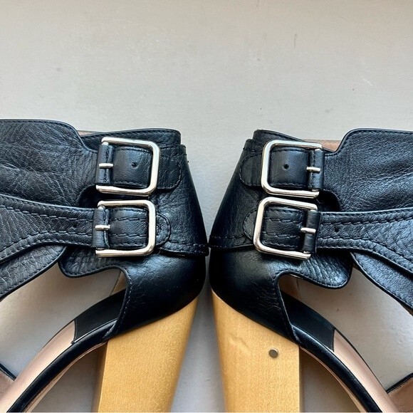 Laurence Dacade Rush Cutout Leather Sandals w/ Wood Block Heel Size EU 36.5 US 6 - Picture 6 of 14